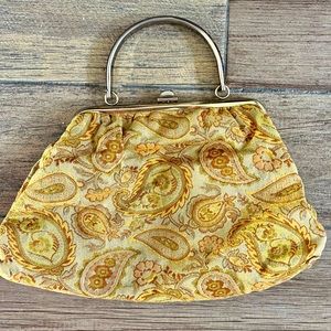 Vtg paisley tapestry purse handbag